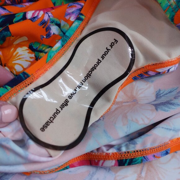 NWOT Denim & Co. Beach Regular Sweetheart Twist Front Swim Dress Sz 26W Orange - Picture 15 of 15